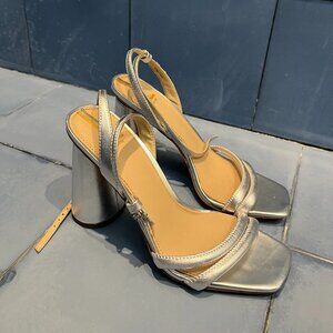 Sam Edelman Kia Block Heel Sandal - Silver